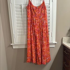 Jason Wu Orange Red Spaghetti Strap Maxi Dress